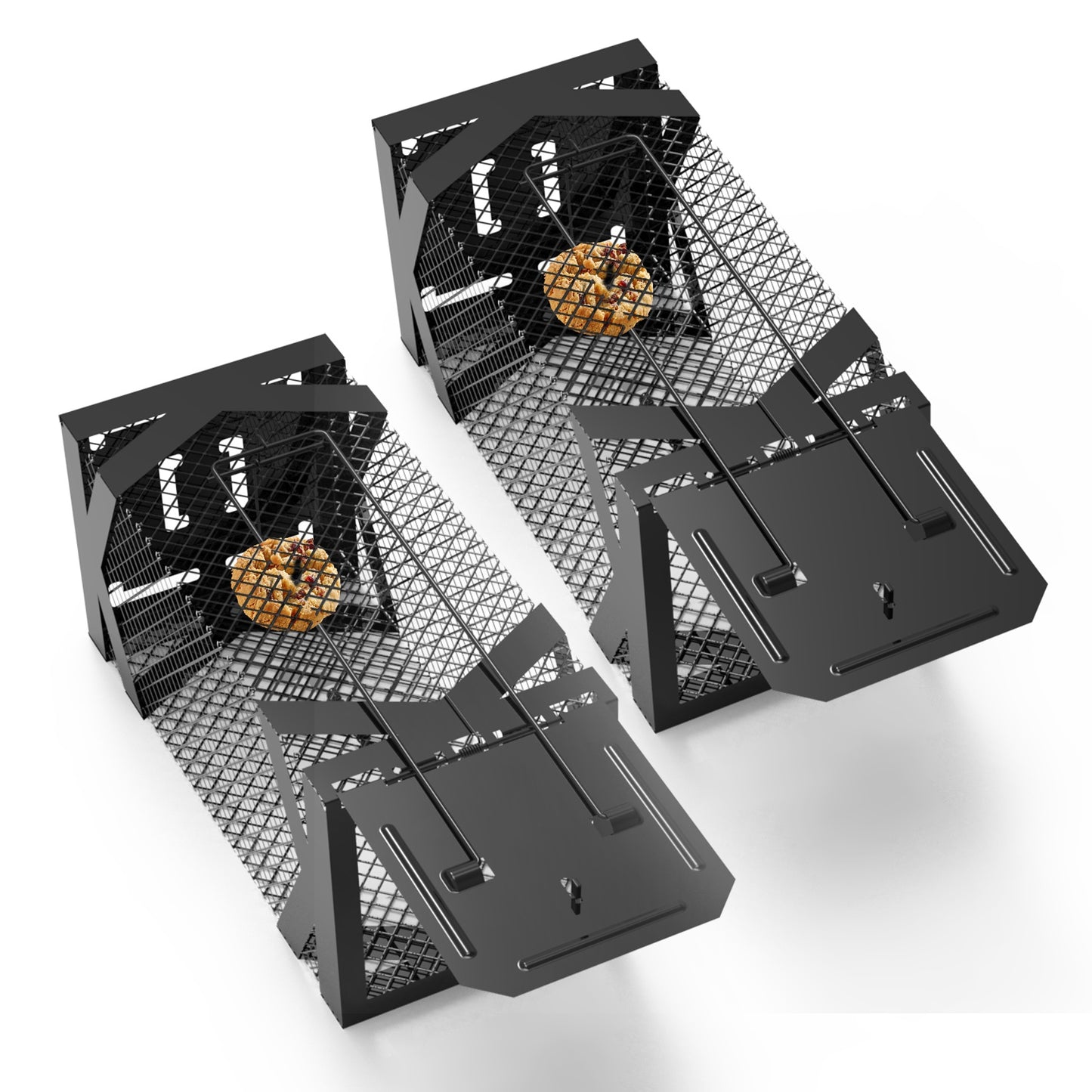 2Pcs Rat Traps Humane Live Mouse Cage Easy To Catch And Release For Voles Rats Mice Rodents Hamsters Reusable Indoor Outdoor Use