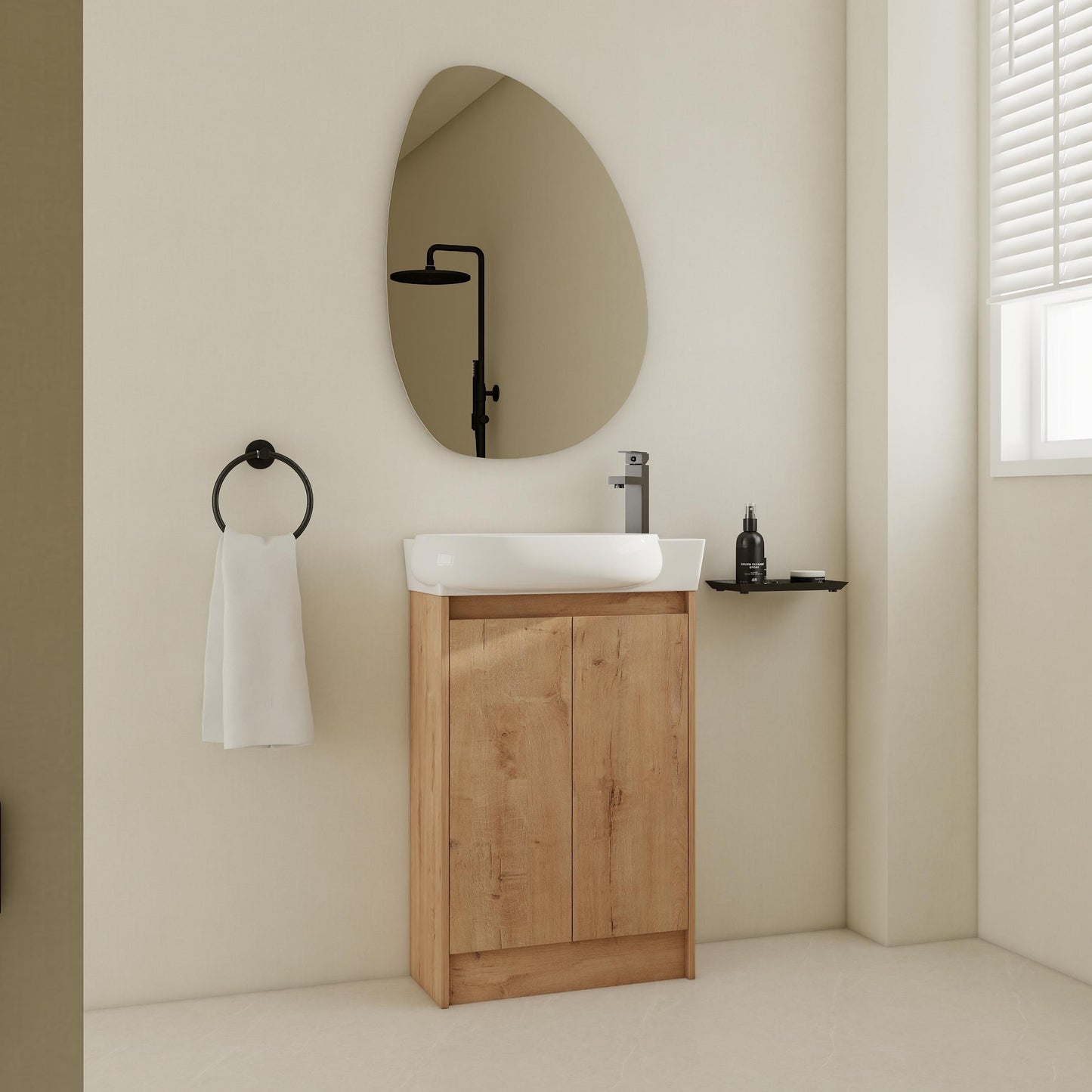 23  Freestanding Bathroom Vanity With Sink, Soft Close Doors