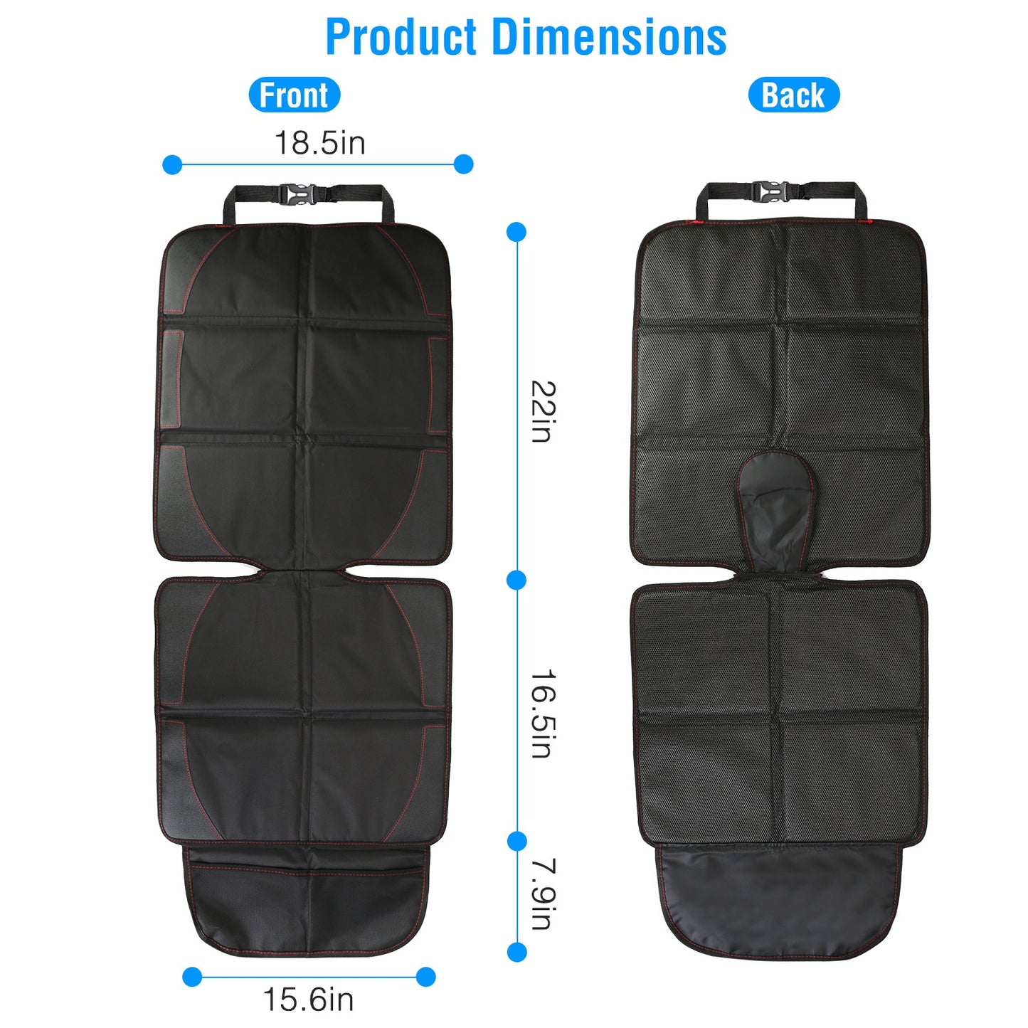 2 Packs Car Seat Protector Cushion Mat Pad For Car Renovation With Thick Padding Protector For Child Baby Car Seat Mesh Pockets