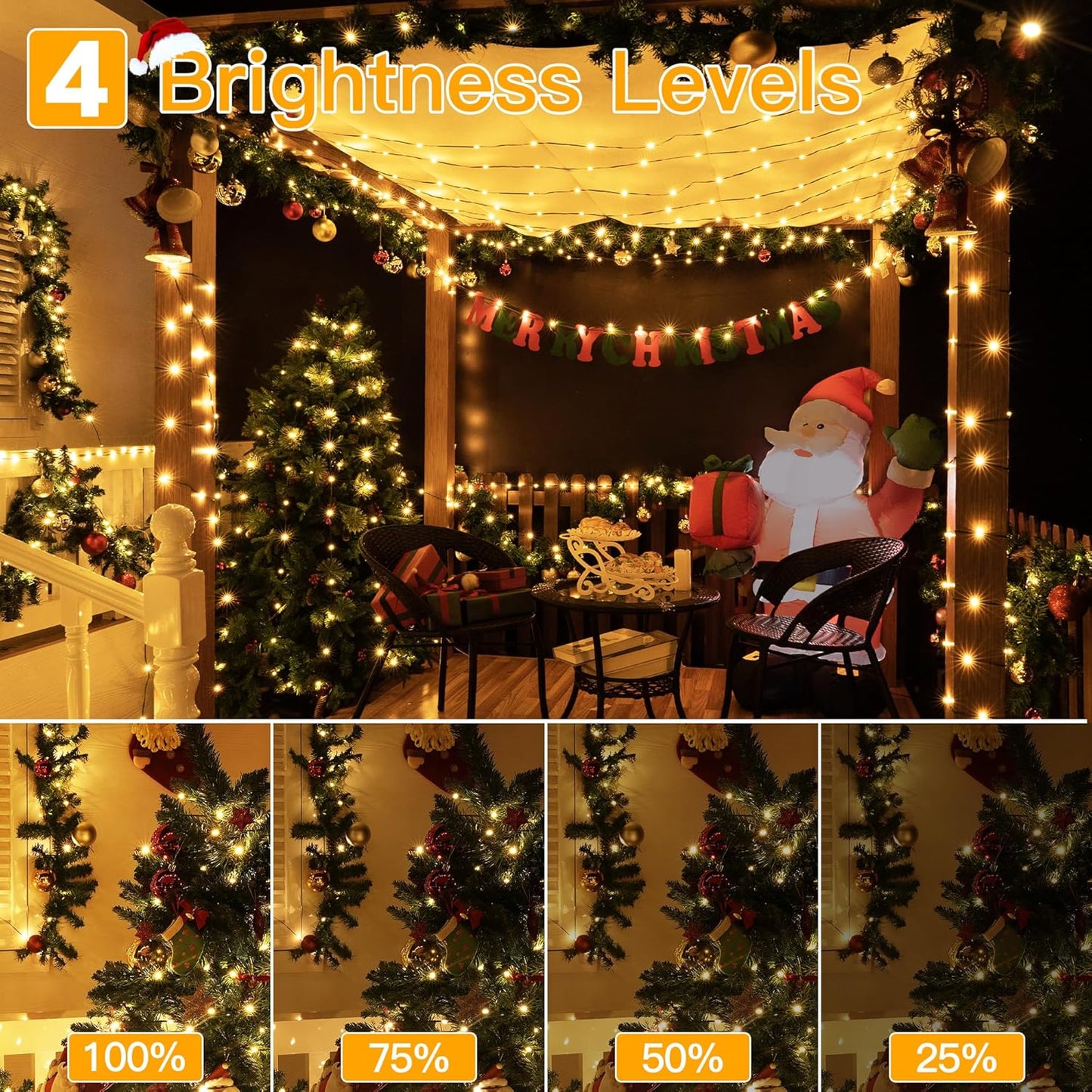 Warm White String Lights, LED Ice Bar Light 10m 400mm Curtain Light Modes With End-to-End Plug, Waterproof Fairy Lights For Bedroom Wall Wedding Party Decorations