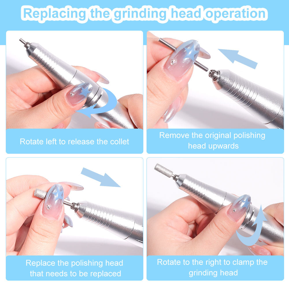 Rechargeable Electric Nail File Professional - 45000RPM Portable Efile Nail Drill Kit, Cordless E File Nail Drill Machine For Acrylic Gel Nails Salon Home Manicure Use