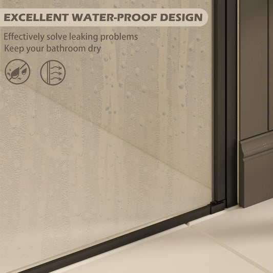 33-34 W  72 H Frameless Pivot Shower Door, Pivot Swing Shower Glass Doors With 0.25 6mm  SGCC Clear Tempered Glass,Explosion-Proof Film, Reversible Installation, Matte Black