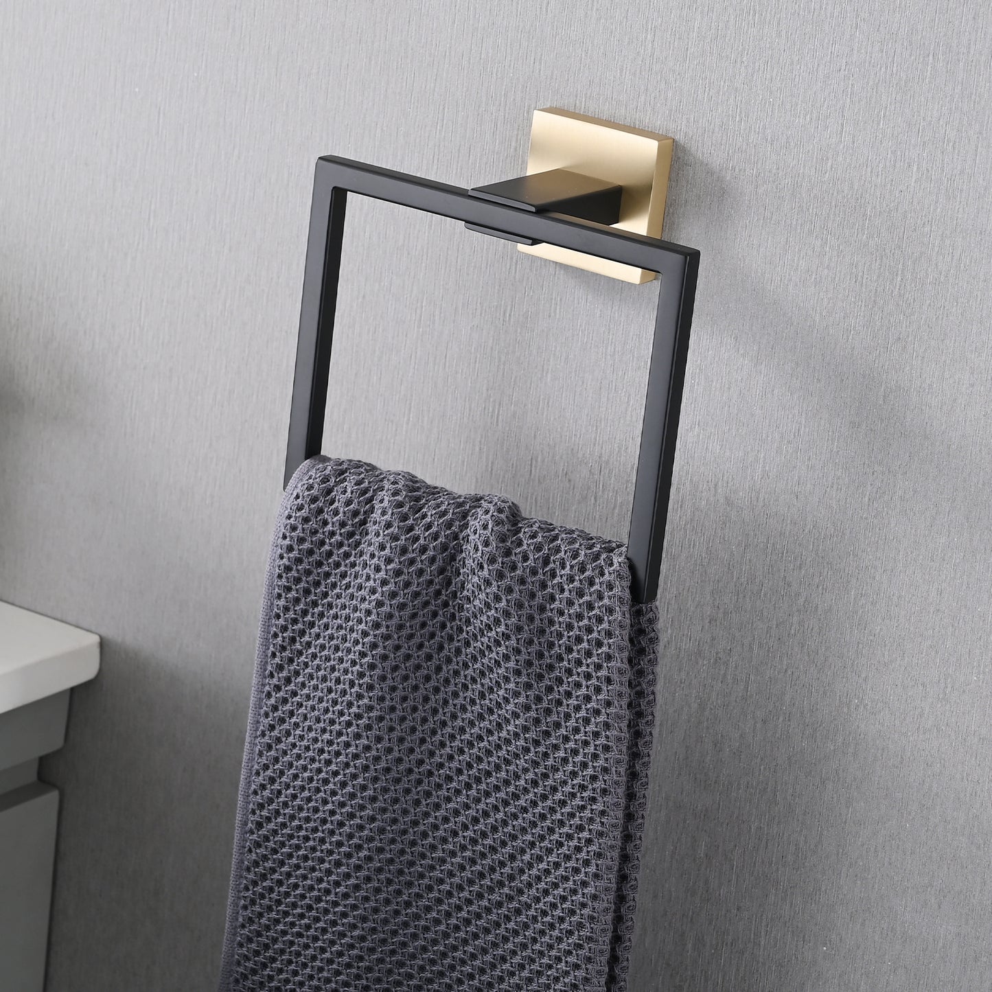 5-Piece SUS304 Bathroom Set  Towel Bar   Ring   Hooks   TP Holder, Brushed Finish