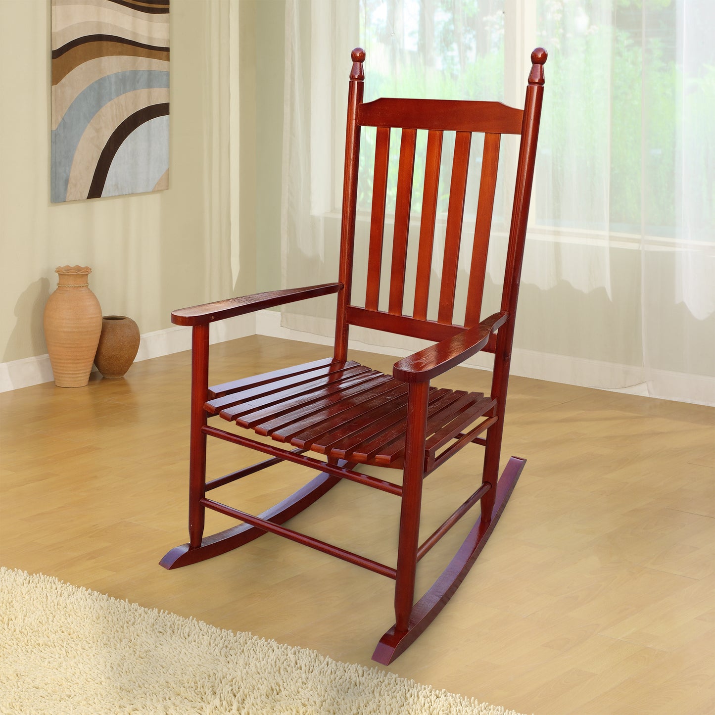 Wooden Porch Rocker Chair  Brown