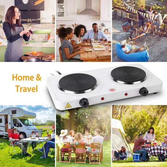 Cooking Electric Heating Plate, 2-burner Electric Stove, 2000 Watt Portable Electric Stove, Glass Stove, Easy To Clean, Suitable For RV&home&camping 110V