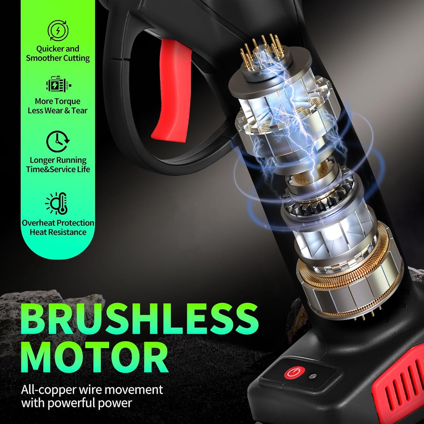 Anbull Electric Pruning Shears Professional Cordless Electric Pruning Shears Pruner With 2PCS Backup Rechargeable 2Ah Lithium Battery Powered Tree Branch Pruner
