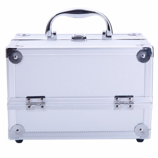 Portable Top-opening With Mirror, Aluminum Alloy, Silver Color, Makeup Box, SM-2176