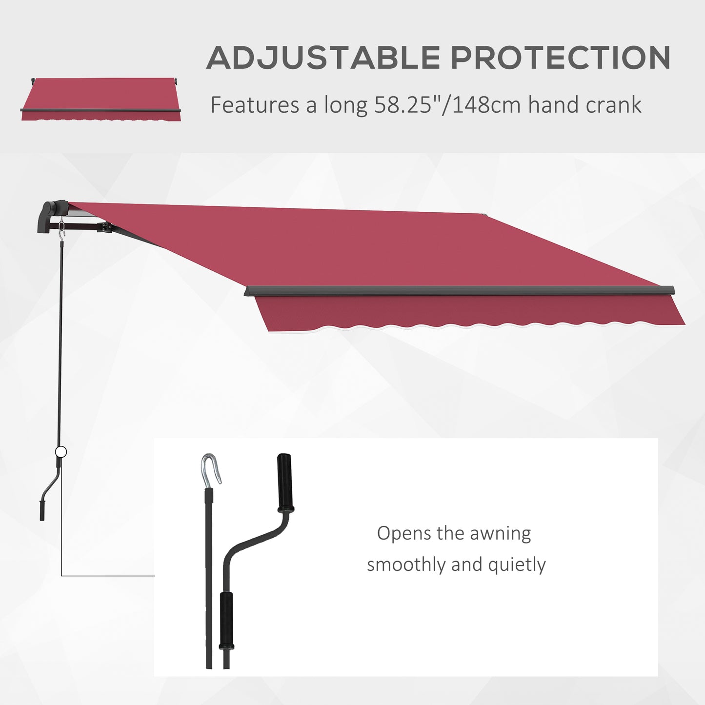 Patio Awning Canopy Retractable Deck Door Outdoor Sun Shade Shelter