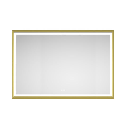 72 X 48 Inch LED Bathroom Mirror With Aluminum Frame, Wall Mounted Vanity Mirror, Anti-Fog, Memory, 3 Colors, Stepless Dimmable