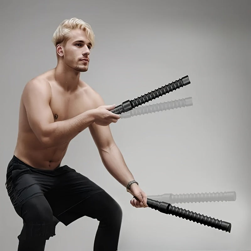 2pcs Stainless Steel Wireless Combat Training Stick - A Universal Strength And Muscle Exercise Fitness Tool With Strong Rebound Inertia, Suitable For Home Fitness