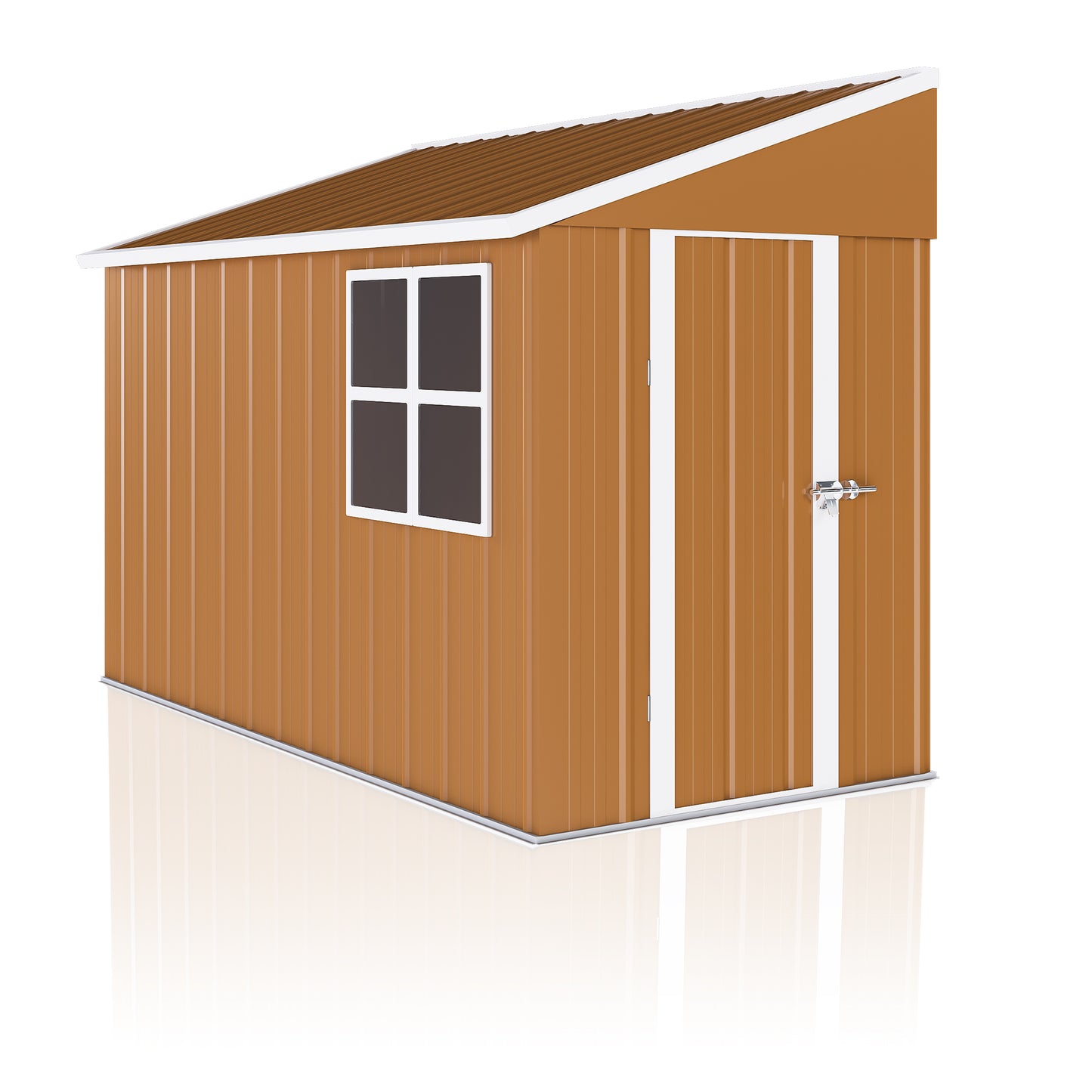 8x4 FT Heavy-Duty Metal Storage Shed With Single Hinged Door  Windows & Ventilation - Weatherproof Outdoor Garden Shed For Backyard  Lawn And Tool Organization