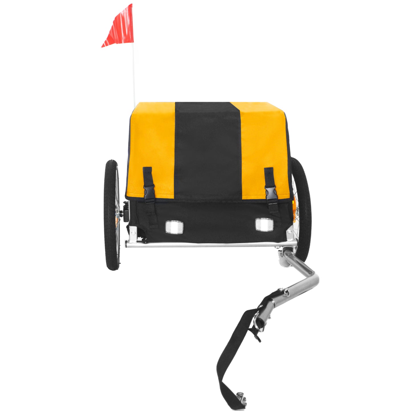 Heavy- Duty Bike Cargo Trailer With Removable Waterproof Cover- 8 Lbs Capacity  16  All- Terrain Wheels & Foldable Design For Camping  Groceries  Yellow Black