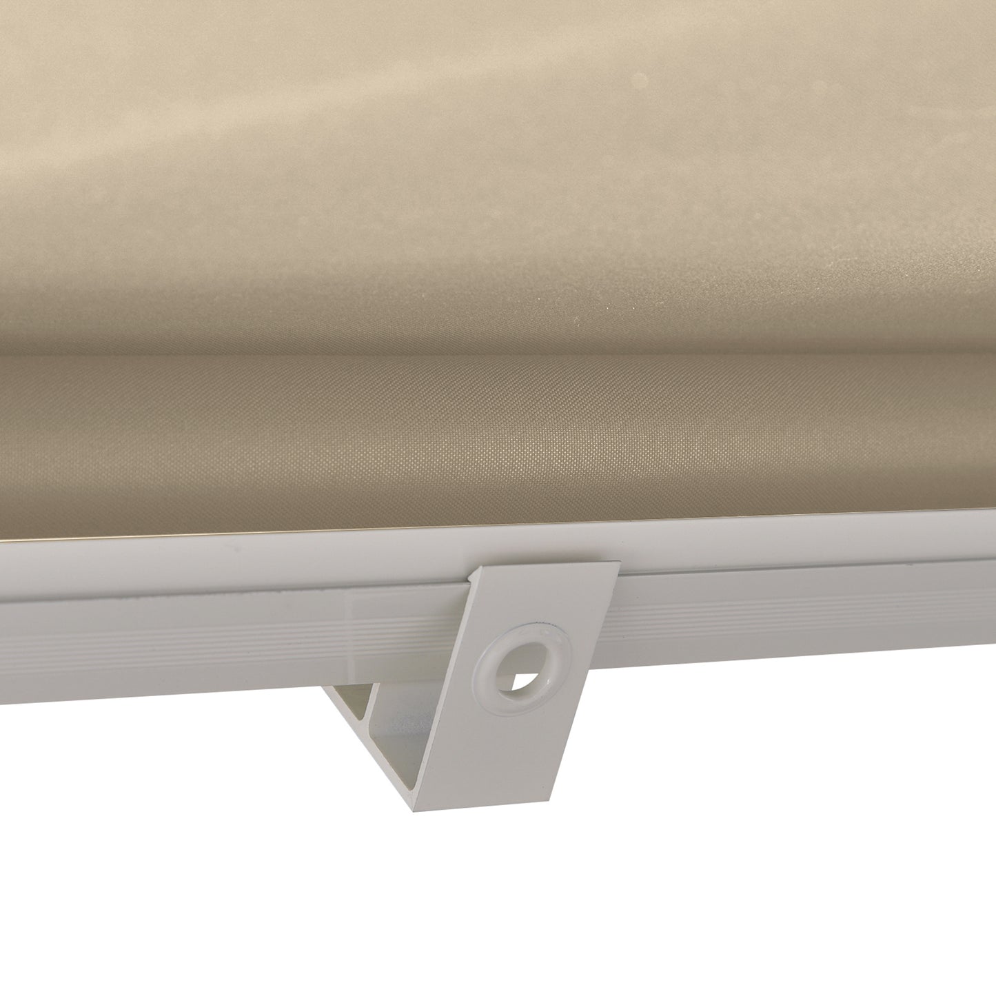 6' Cream Drop Arm Manual Retractable Patio Awning - UV & Sun Protection Window Sunshade With Hardware