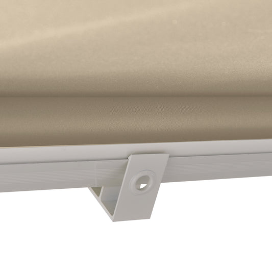 6' Cream Drop Arm Manual Retractable Patio Awning - UV & Sun Protection Window Sunshade With Hardware