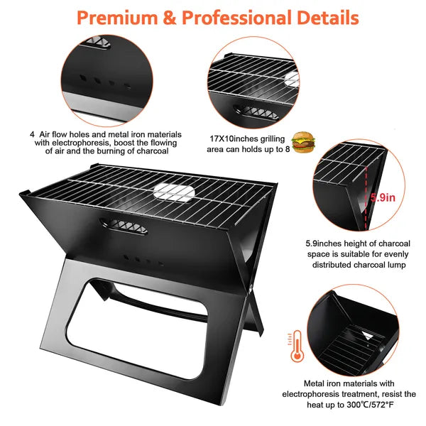 Portable BBQ Barbecue Grill Foldable Charcoal Grill Camping Garden Outdoor Travel