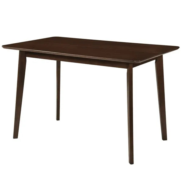 47" Walnut Dining Table For 4-6 People, Rubber Wood Legs Kitchen Table With Smooth Veneered Top