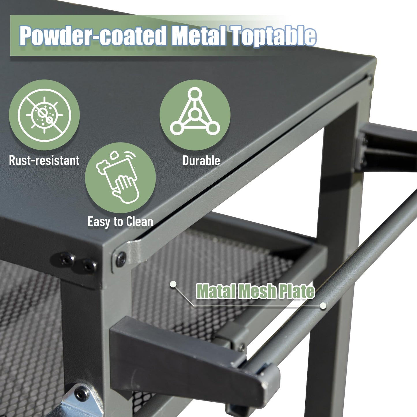 3-Shelf Outdoor Grill Table, Grill Cart Outdoor With Wheels, Pizza Oven Table And Food Prep Table, Blackstone Table With Propane Tank Hook, Grill Stand For Blackstone Griddle For Outside BBQ