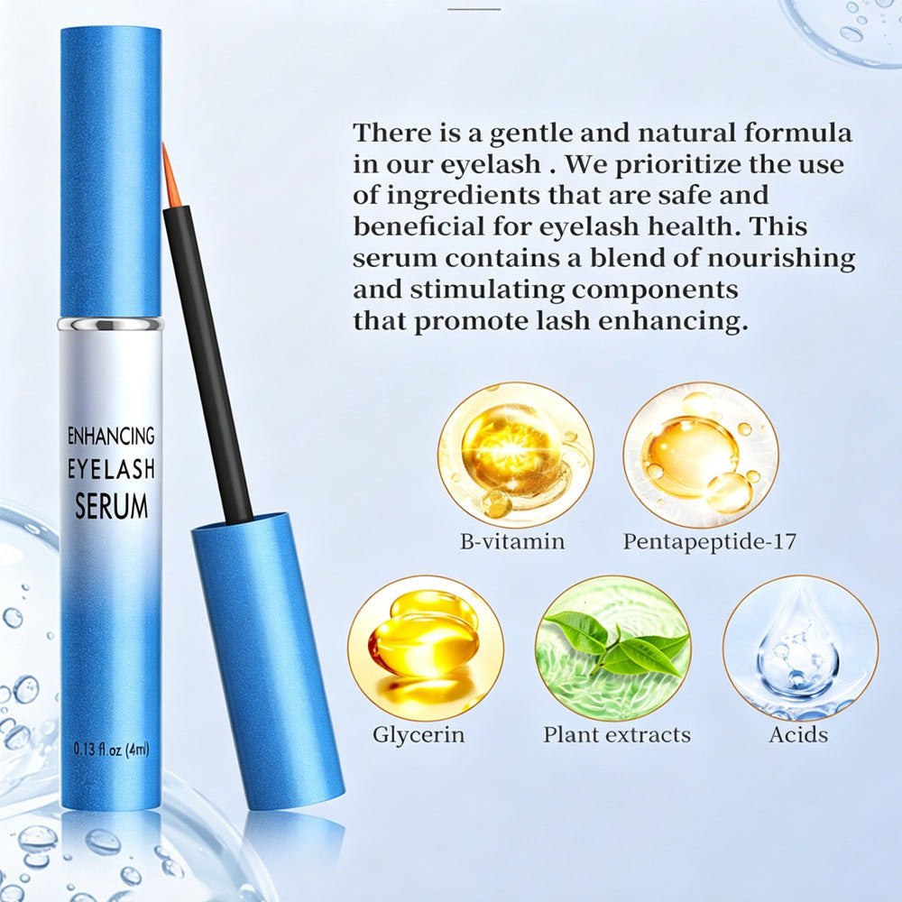 Eyelash Growth Serum,Eyelash Serum Black Thick Eyelash Serum Long Curling,Peptide Lash Enhancer For Longer, Thicker Lashes & Brows,4ml