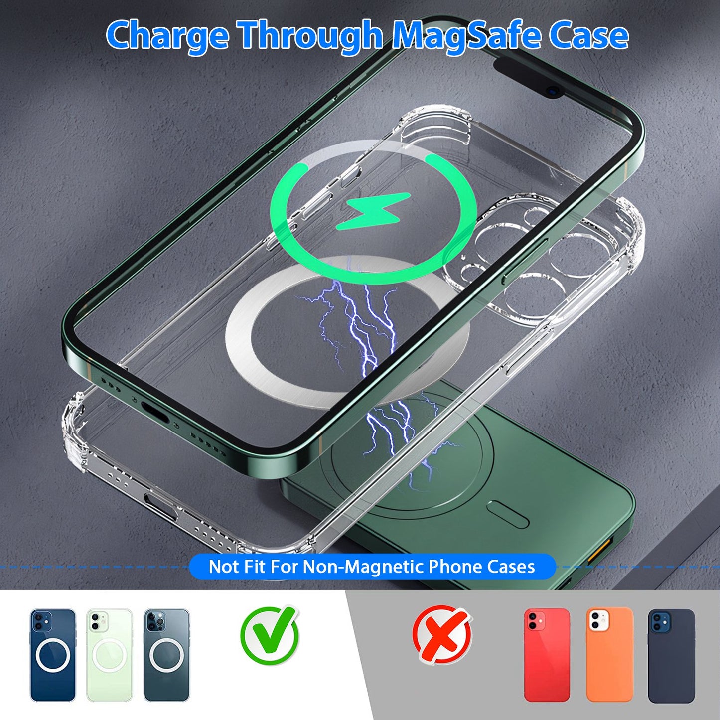 1Pc 2 In 1 Magnetic Wireless Power Bank 10000mAh PD20W Fast Charger MagSafe Wireless Power Bank Fit For IOS Phones IOS Phone 17 Series And More