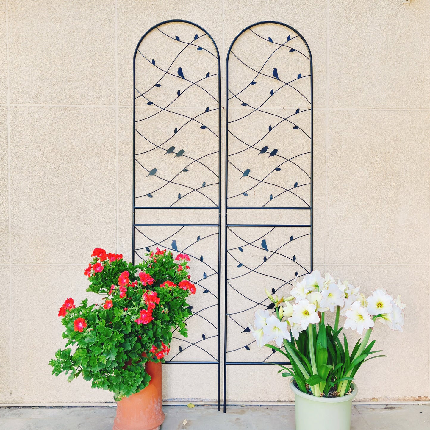 4 Pack Metal Garden Trellis 86.7  X 19.7  Rustproof Trellis For Climbing Plants Outdoor Flower Support Bird Deco Black