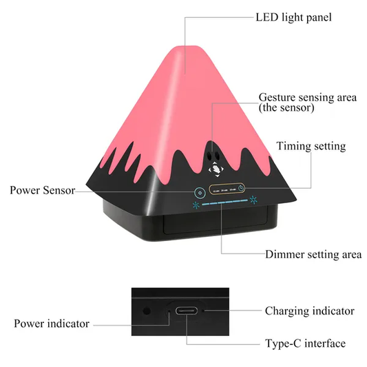 Touch Control Night Light 8-Color Change 6 Level Dimmable Light Brightness Table Lamp Portable Timer Lamp