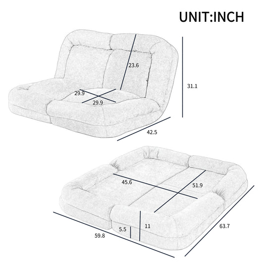Convertible Fold-Out Double Sofa Bed