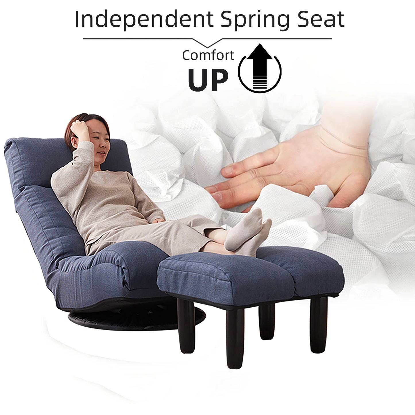 Floor Chair Single Sofa Reclining Chair Japanese Chair Lazy Sofa Tatami Balcony Reclining Chair Leisure Sofa Adjustable Chair