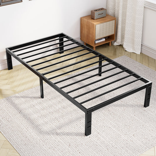 Heavy Duty Metal Bed Frame With Sturdy Steel Slat Support, No Box Spring Needed