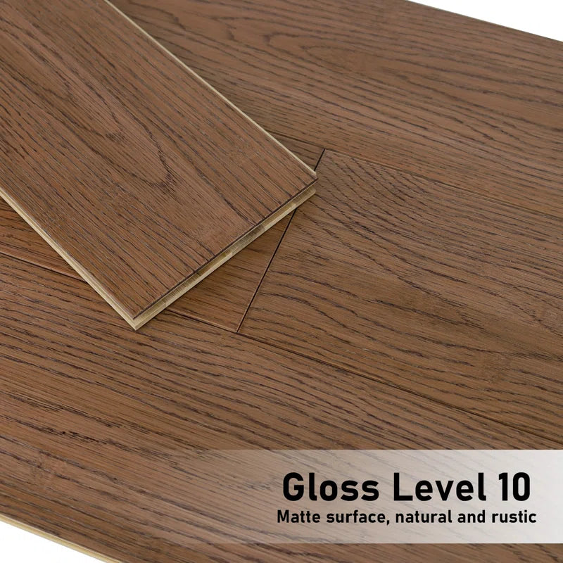 JEEDESON 40.15 Inches Long X 5.11 Inches Wide X 0.6 Inches Thick Walnut-colored Prefinished Solid Bamboo Flooring, Tongue And Groove Connection, 20 Sq Ft Per Box,14 Pieces