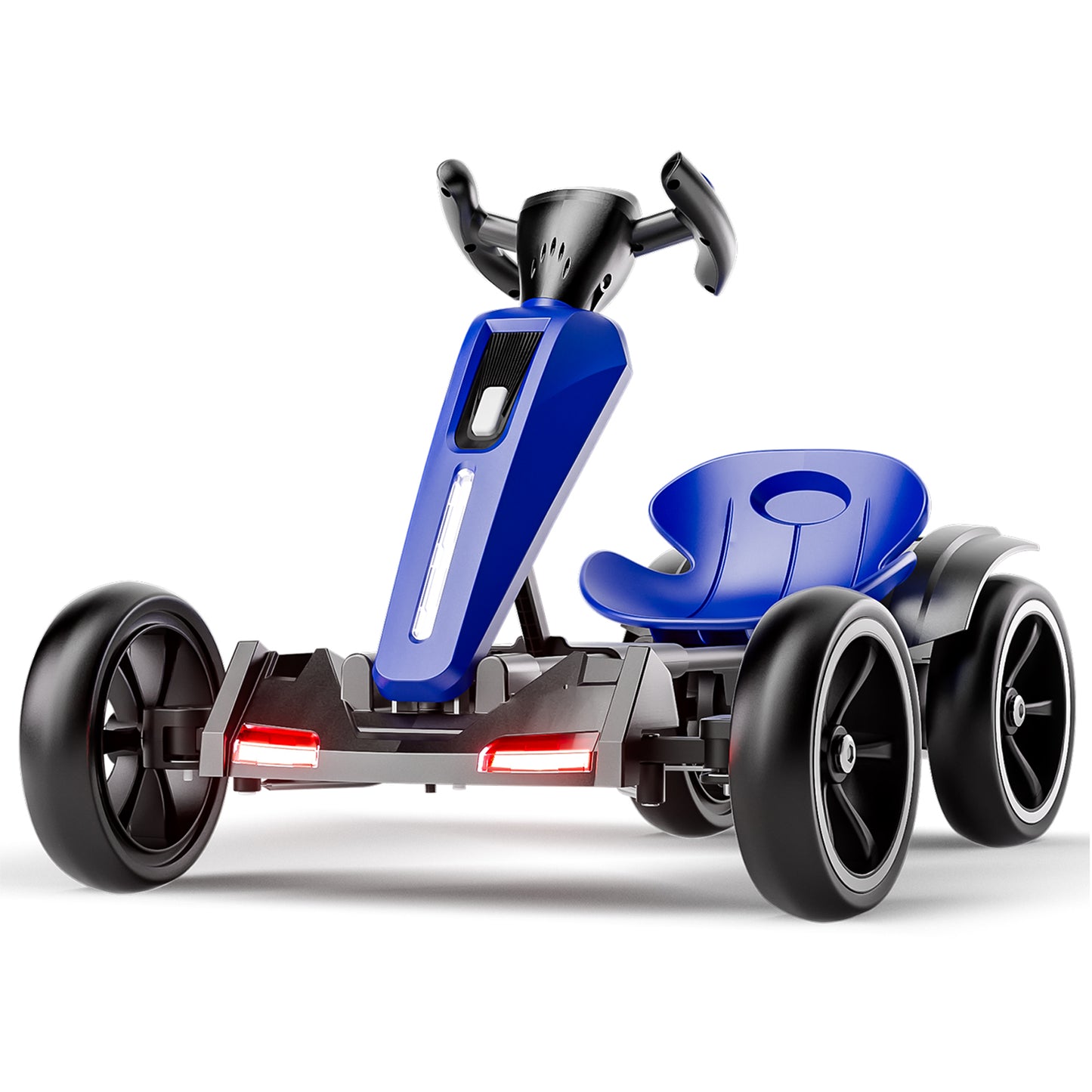 12V Electric Kids Pedal Go Kart, Folder Go Kart, Outdoor Ride On Toy With Adjustable Seat, 4 Non-Slip EVA Wheels For Boys And Girls For Age 3-6 Years Old Blue