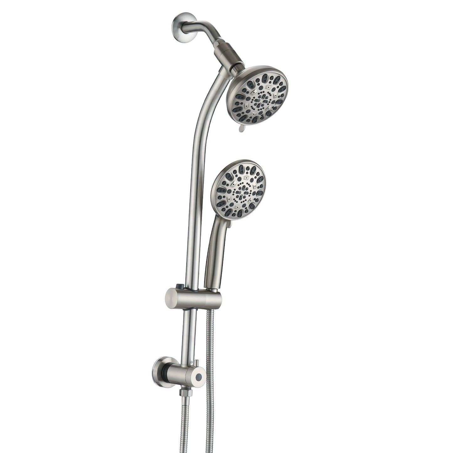 No-Tool Installation 5 Inch Rain Shower & 7-Spray Handheld Combo With 26  Adjustable Slide Bar, Dual Flow 1.8GPM WaterSense