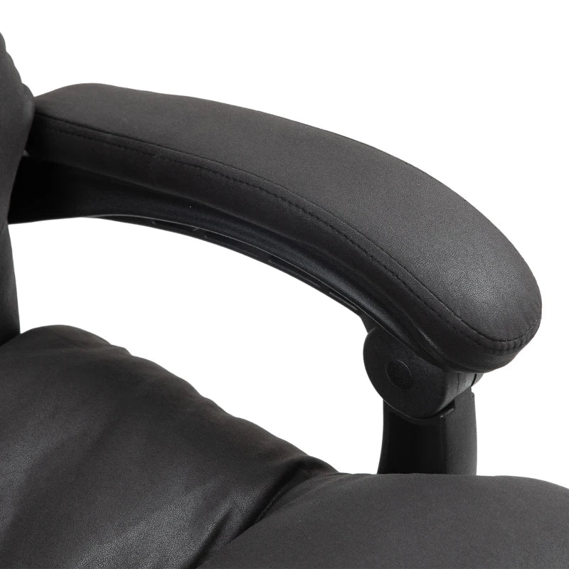 Vinsetto Massage Office Chair With Heat Function, Computer Desk Chair With Footrest Swivel Wheels, Black