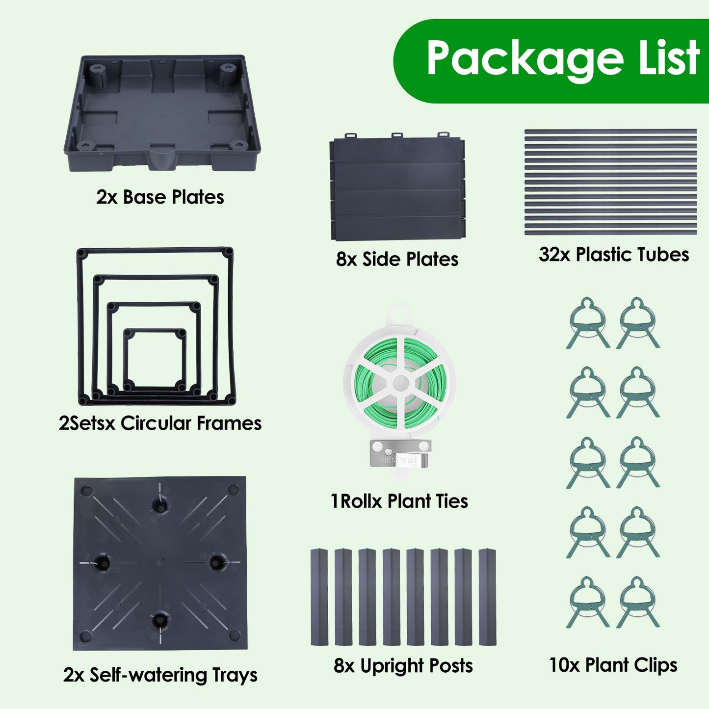2Pack Raised Garden Bed Boxes With Trellis For Spring Decoration 56in Tomato Self-Watering Planter Box Indoor Outdoor With 4 Adjustable Heights 10 Clips 65FT Ties For Climbing Vegetables Flowers Vines