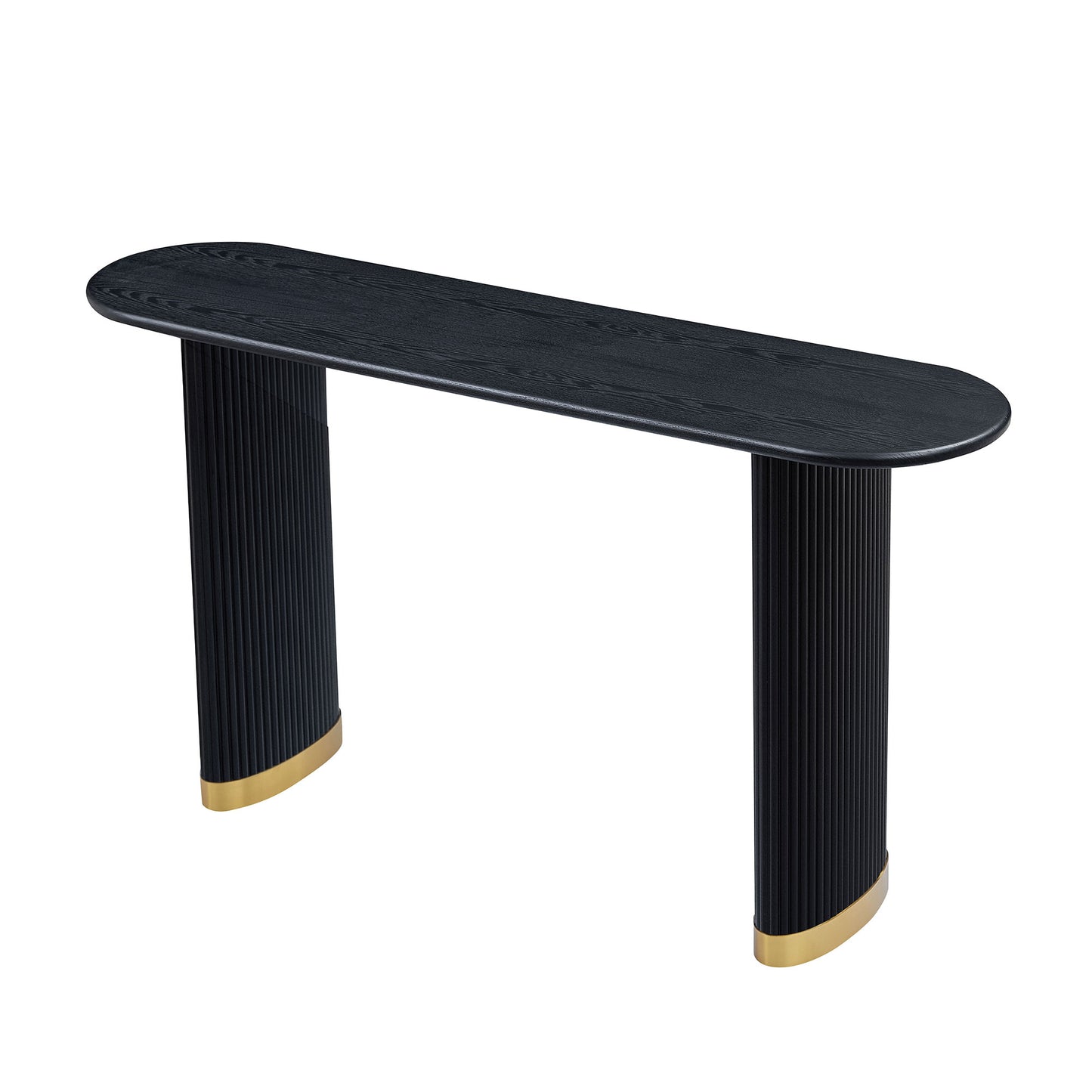 Length 59.1 Inch Entryway Table For Living Room,Narrow Console Table With Unique Stainless Steel Legs Design, Modern Design MDF Sofa Table Entrance Table For Hallway, Entrance,Apartment,Black
