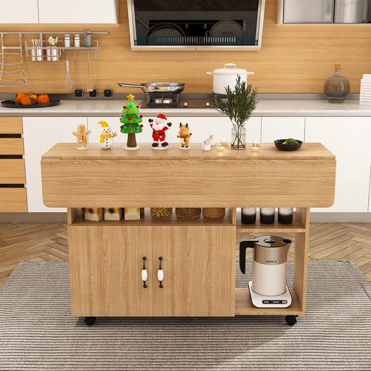 Multi-Functional Folding Table With Storage Shelves And Wheels  47 Inch Foldable Dining Table For Small Spaces  Compact Desk For Kitchen  Dorm  Office
