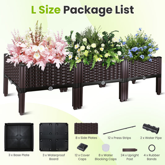 1Pc Outdoor Raised Garden Bed With Legs Elevated Planter Box With Self Watering System For Garden Patio Balcony Vegetables Flowers Herbs PP Plastic Box Easy Assembly