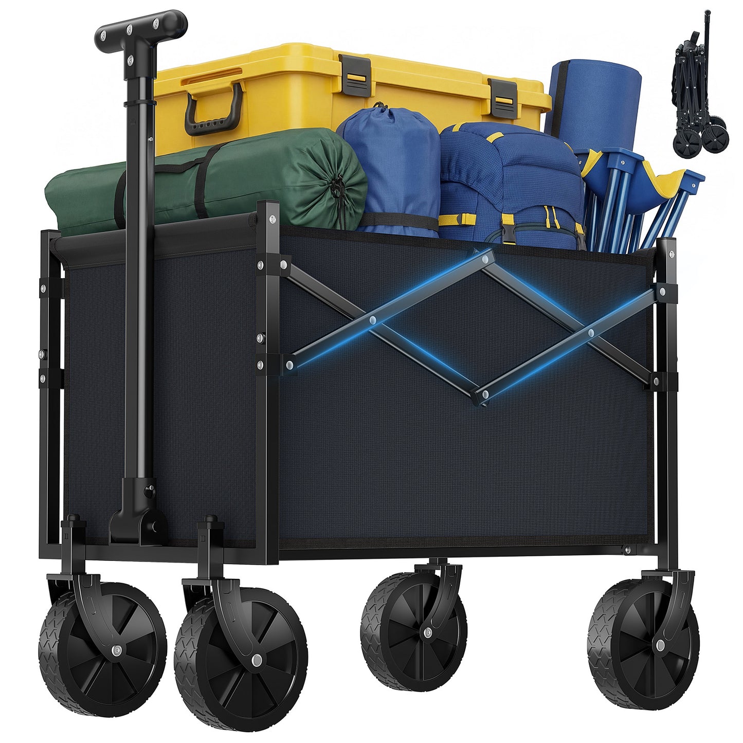 Foldable Trolley, Equipped With Wheels, With A Load Capacity Of 220 Pounds, A Sturdy And Durable Mini Foldable Portable Van With Adjustable Handles