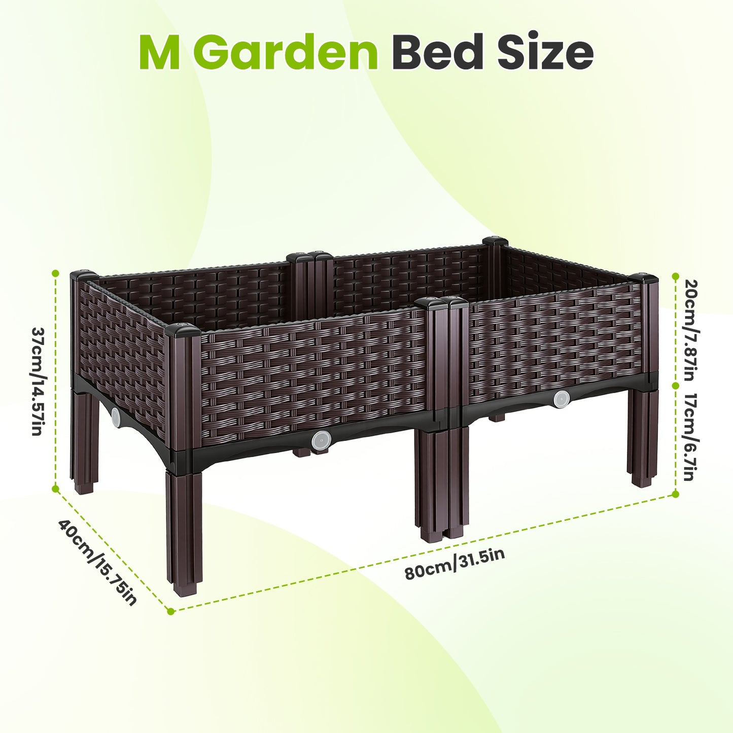 1Pc Outdoor Raised Garden Bed With Legs Elevated Planter Box With Self Watering System For Garden Patio Balcony Vegetables Flowers Herbs PP Plastic Box Easy Assembly