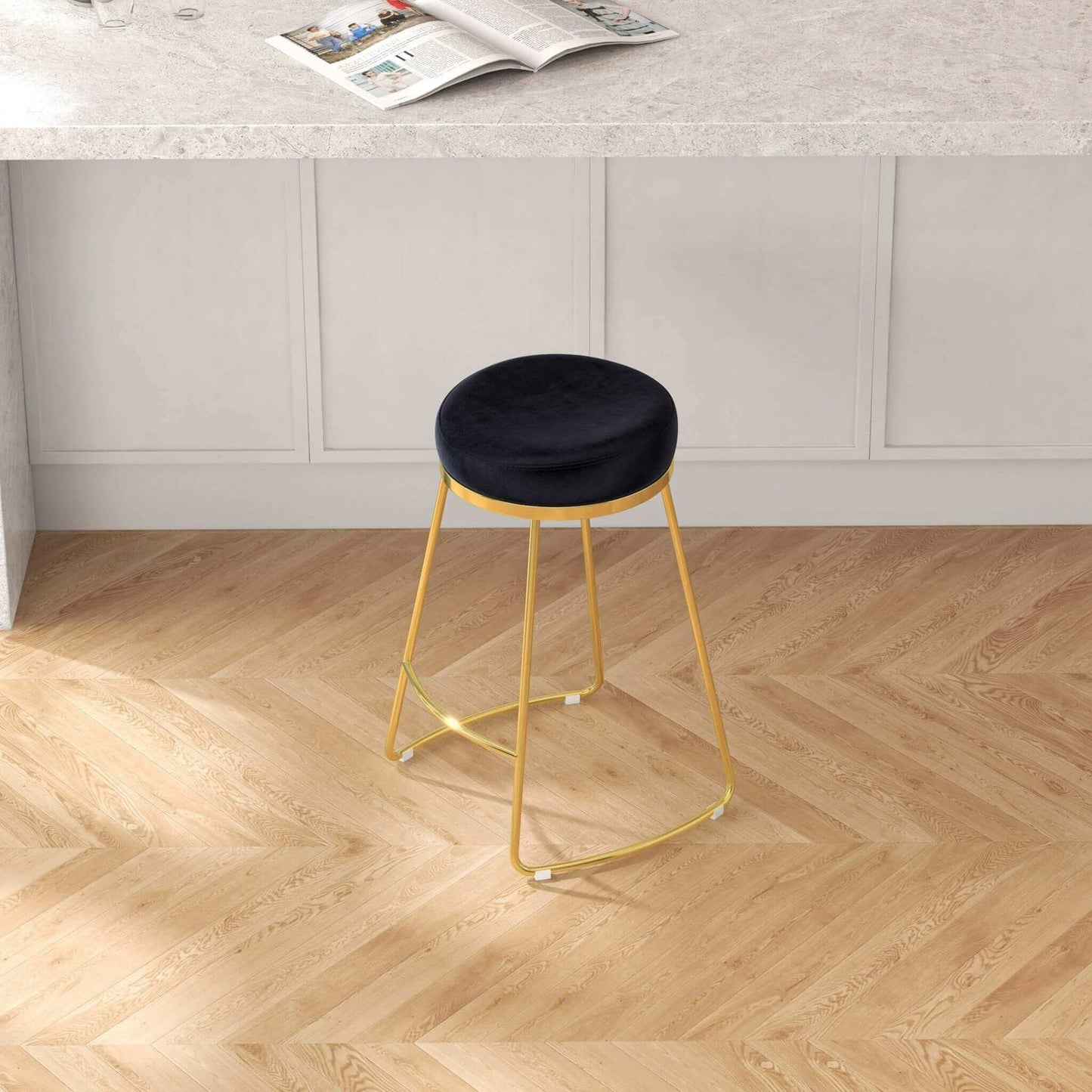 Jane 26   Mid-Century Modern Luxury Upholstered Stool