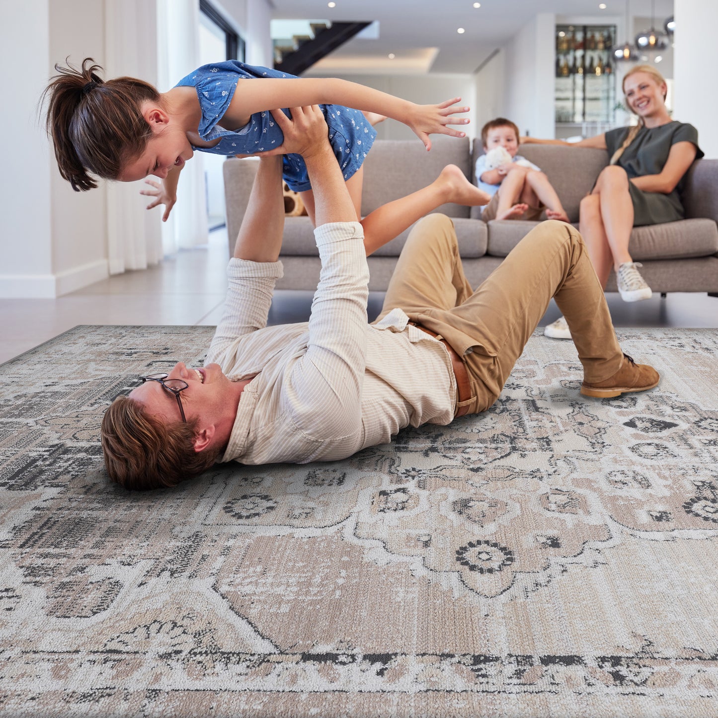 PAYAS  2X8 Cream  Beige  Medallion Runner Rug