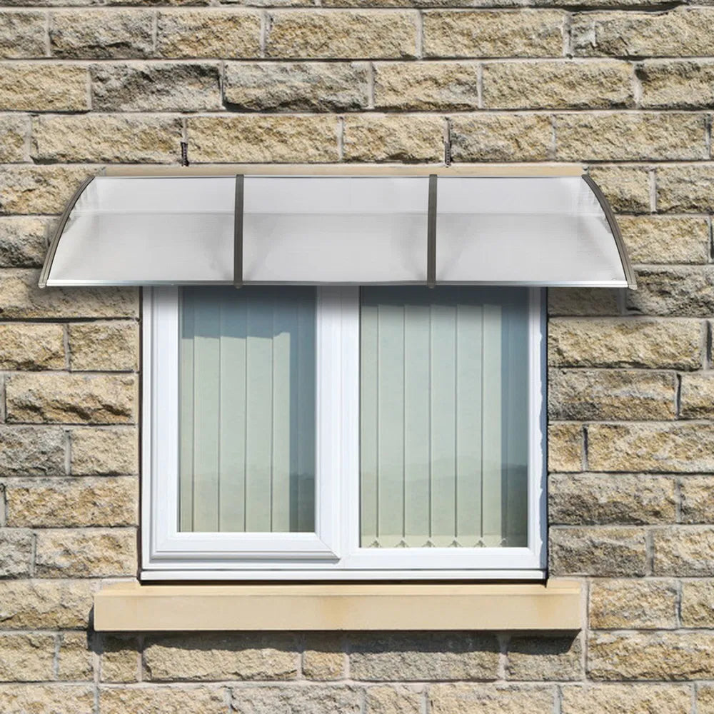HT-300 X 100' Household Application Door & Window Rain Cover Eaves Transparent Board & Gray Holder