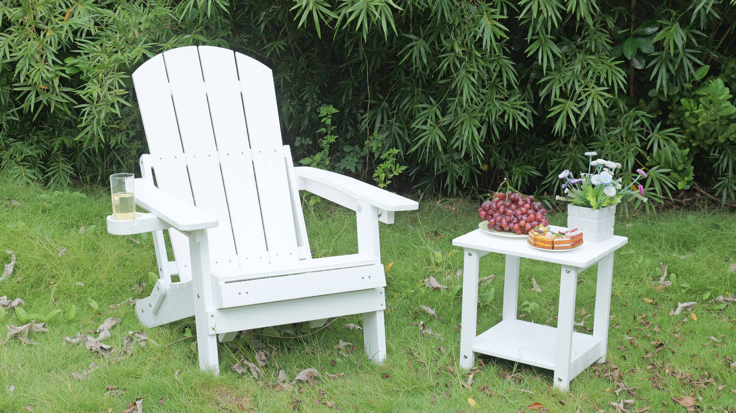 Outdoor Adjustable Lounge Chair With Cup HolderFor Patio Relaxation & Garden Leisure Gatherings,HIPS Material