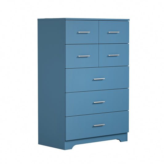 Wooden 7-Drawer Storage Cabinet With Built-In Outlet Durable Organizer For Bedroom, Living Room, And Office