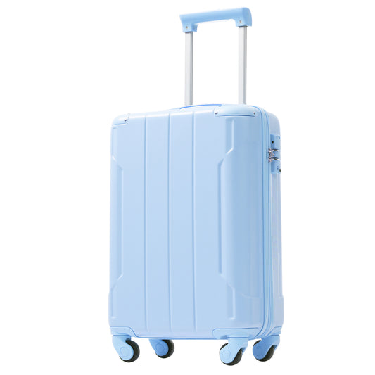 Hardshell Luggage, Lightweight Durable ABS Suitcase With Double Spinner Wheels, TSA Lock, 20 Inch Travel Carry On Luggage  Skyblue