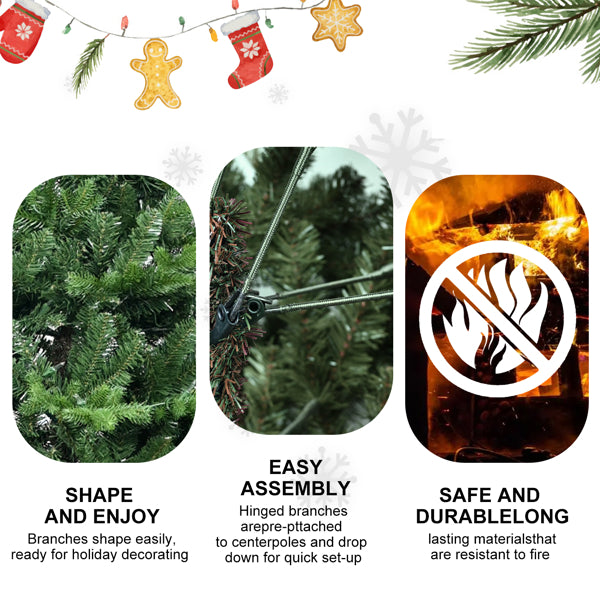 Artificial 4ft Green Christmas Tree With 919 PE PVC Mixed Branch Tips, Steel Wire, Hinged Premium & Foldable Base For Indoor Holiday Decorating