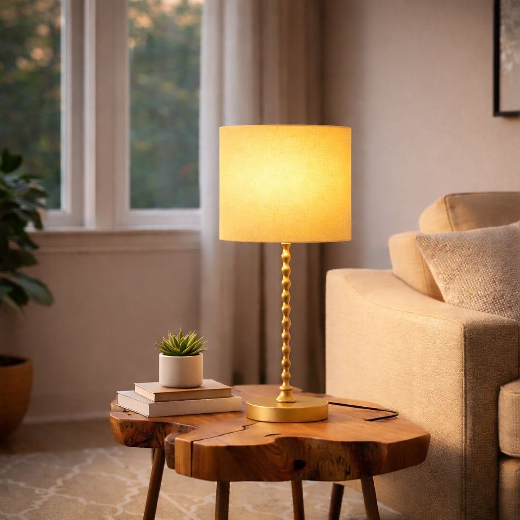 Modern Classic Desk Lamp Villa Living Room Bedroom Study Decorative Sereno Table Lamp Ochre And Gold 110-120V Table Light, Easy Assembly Table Lamp For Sale