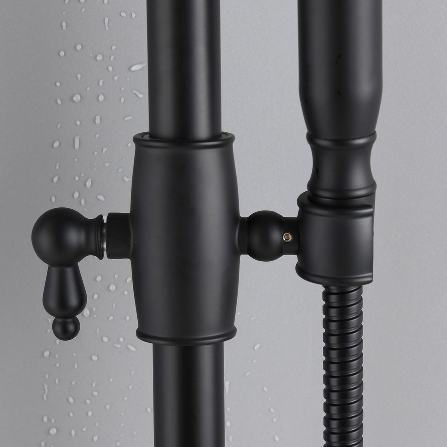 8-Inch Complete Rain Shower Combo System, Air-Injection Rainfall Spray, 3-Function Hand Shower, Wall Mounted In Matte Black