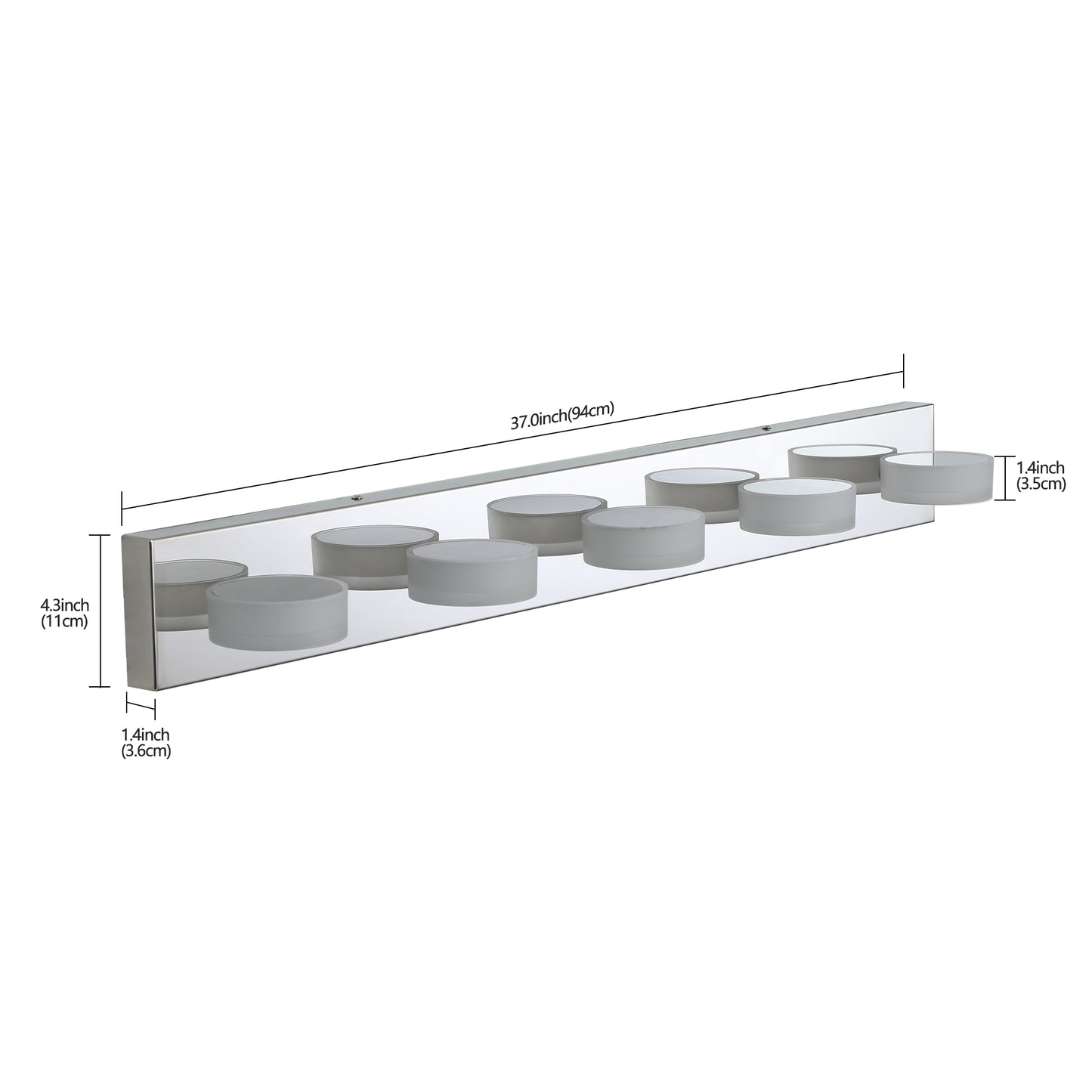 37  Modern 5-Light LED Vanity Light Fixture - Chrome Finish With Acrylic Light Shades - Energy-Efficient Bathroom Wall Sconce - Dimmable For Mirror, Shower, And Bathroom Decor