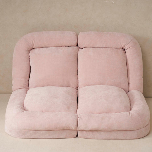 Convertible Fold-Out Single Sofa Bed,Pink,the Left Part Of The Complete Product.