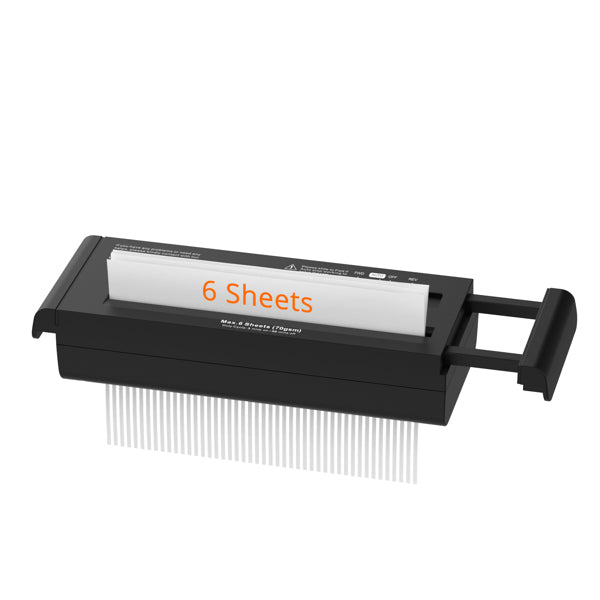Small Home Paper Shredder, 6-page Strip-cut Shredder - Basketless Design, Portable Shredder, Featuring A Retractable Arm Design And Overheat Protection, Suitable For Home Office Use.